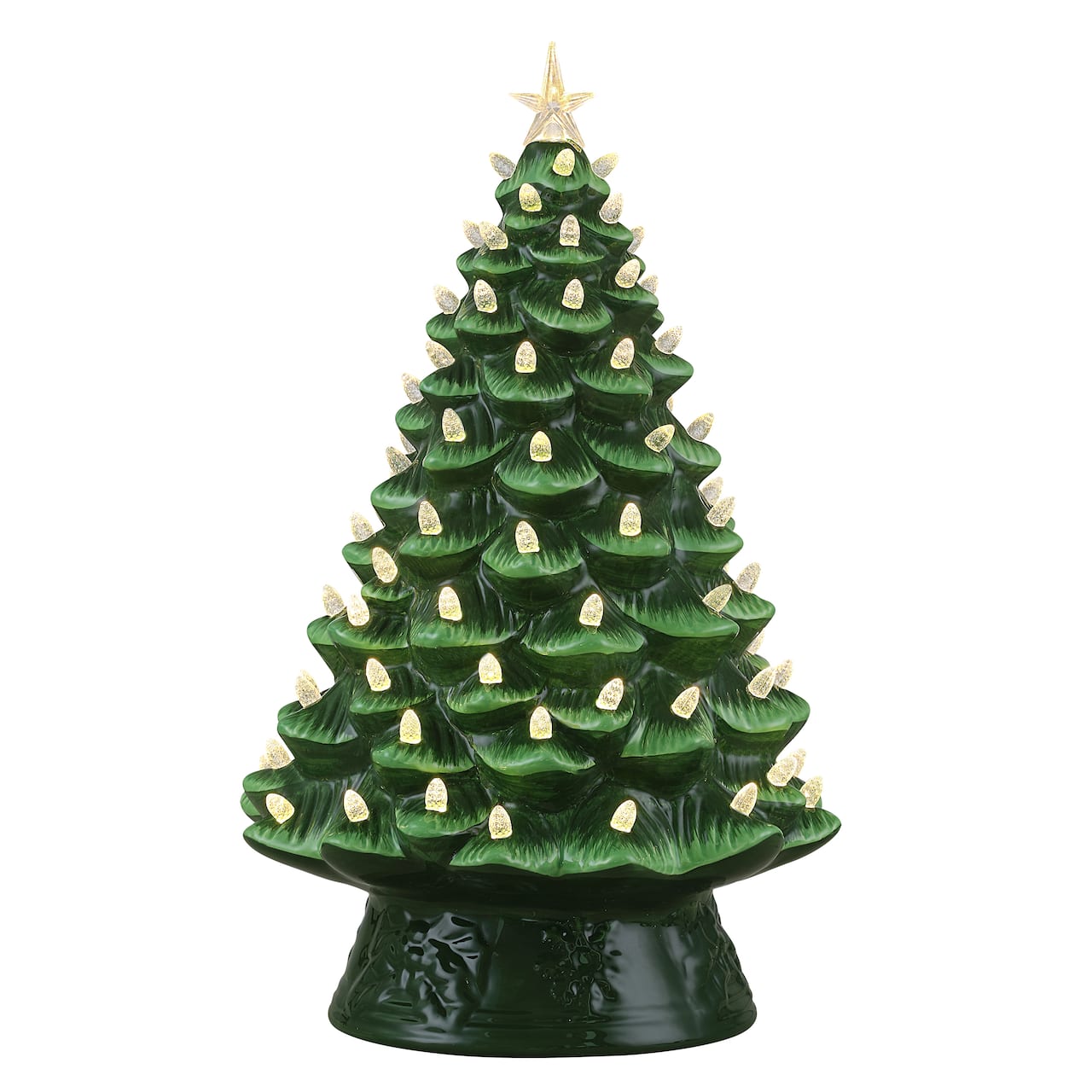 Mr. Christmas 18" Green Nostalgic Ceramic Tree with White Lights